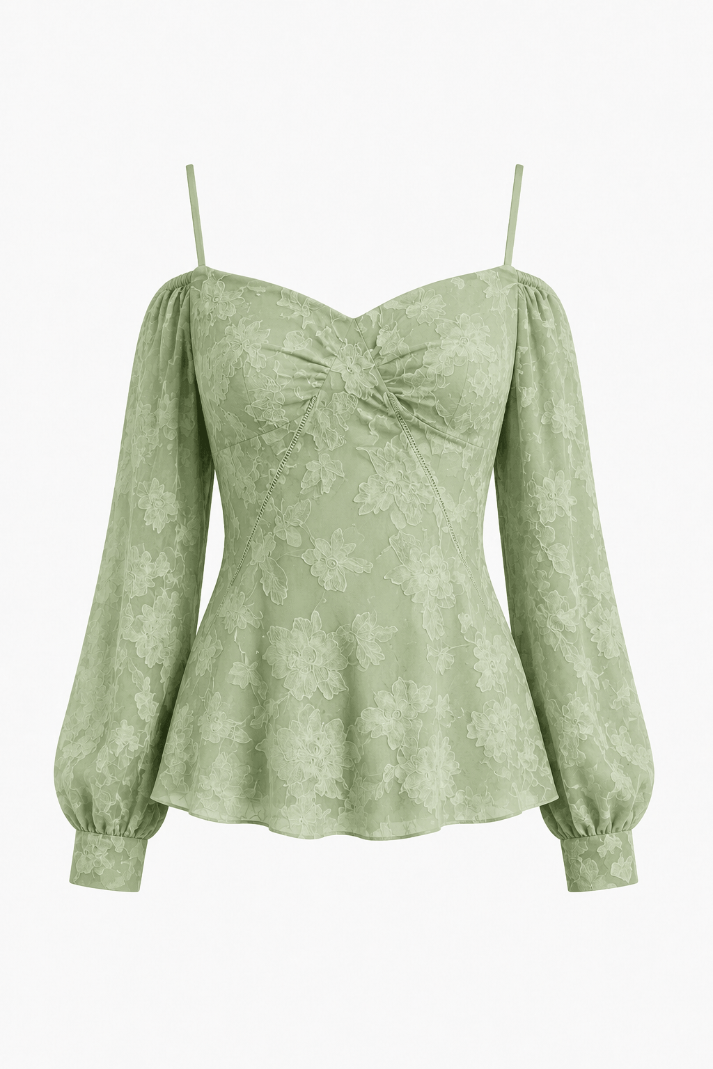 Groene Blouse met Verfijnde Details