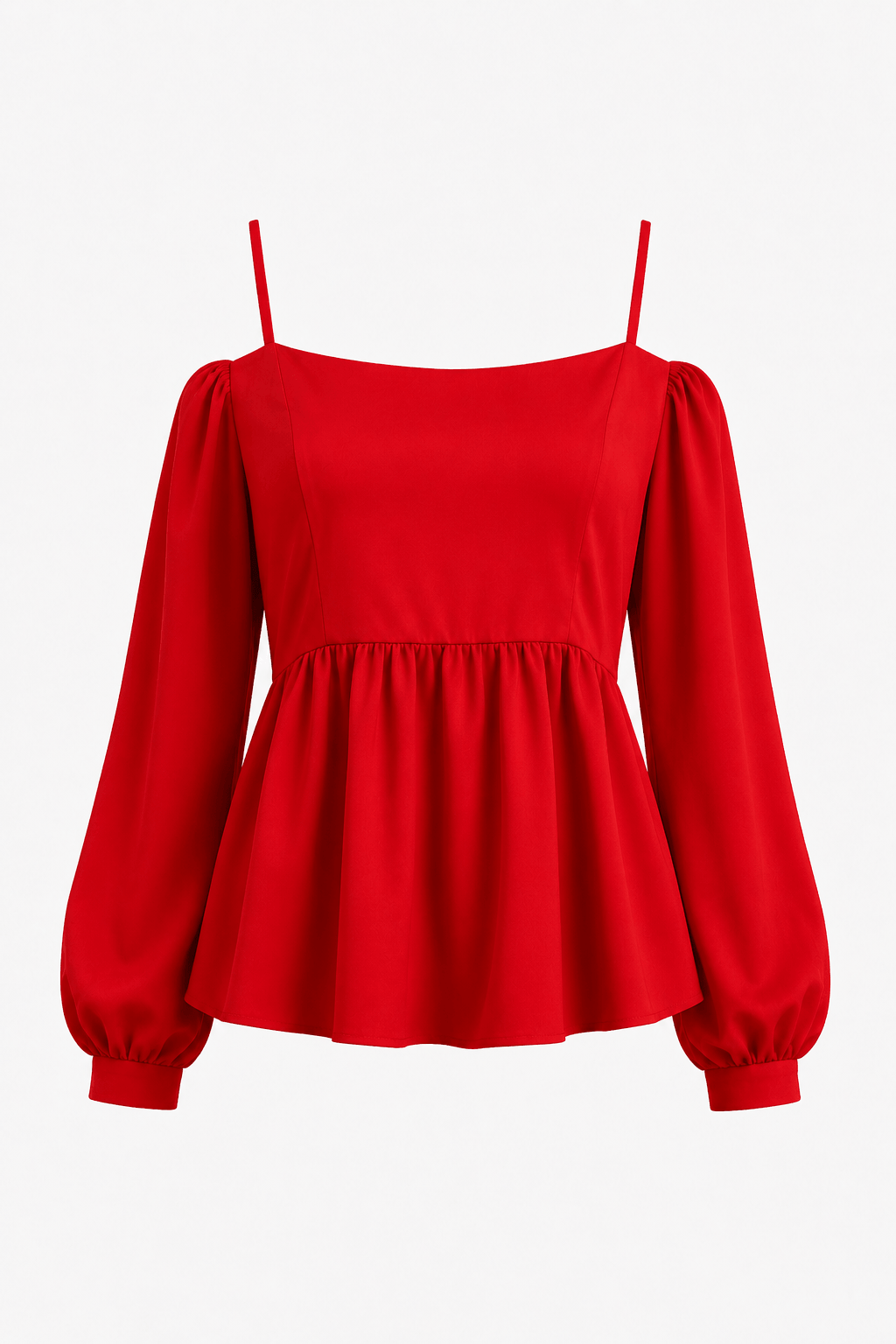 Rode Blouse met Soepelvallende Pasvorm